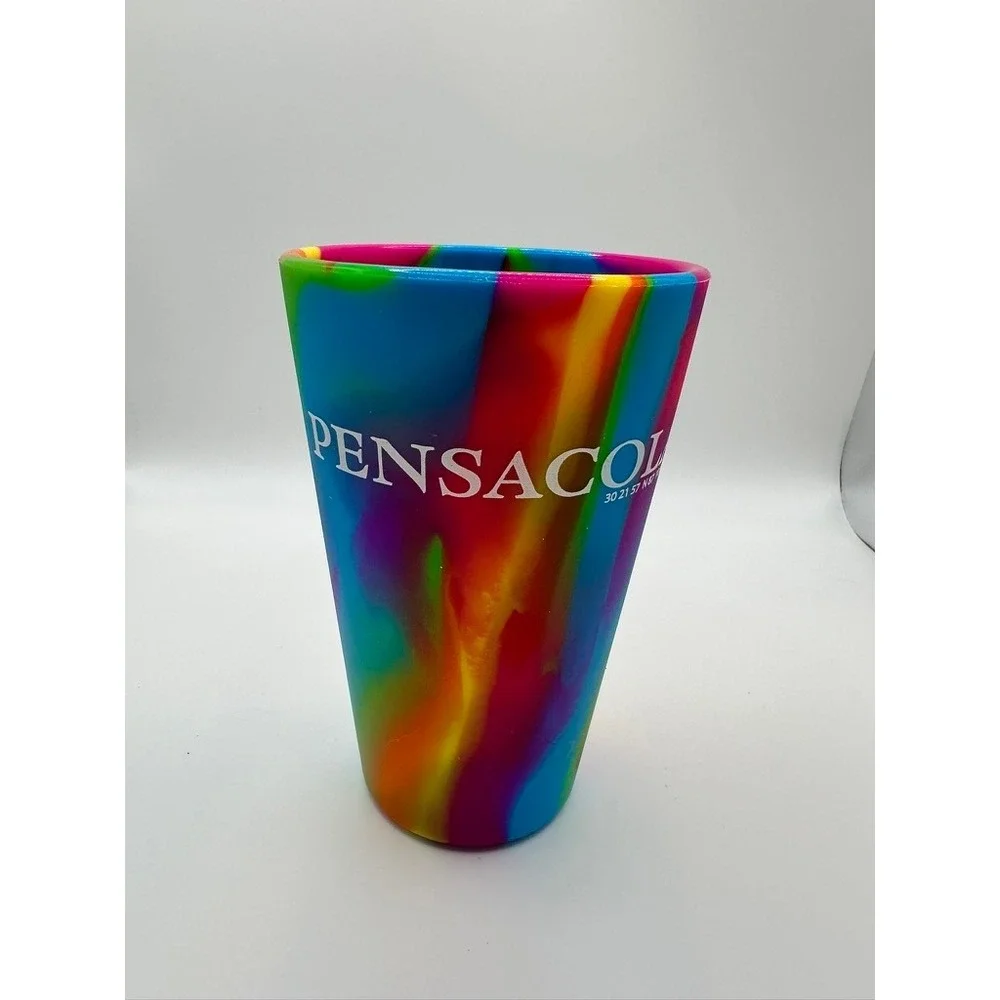 Silipint Pensacola Florida Silicone Pint Glass Set Tie Dye Unbreakable Cups 16oz